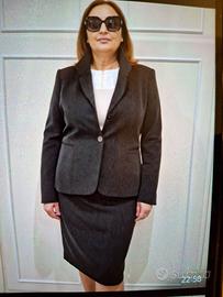 Tailleur grigio a righe bianche tg. 46