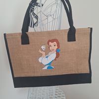 borsa tote la bella e la bestia disney in iuta