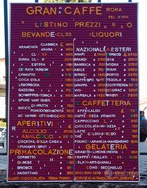 Listino Prezzi BAR vintage lire 