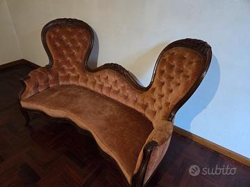 Raro divano "tèt a tèt" periodo '800