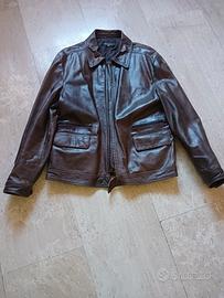 giacca giubbotto pelle vintage bagat taglia XXL