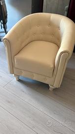 Sedia in ecopelle beige