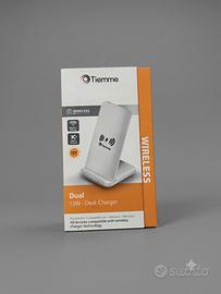 Caricatore Wireless Stand Tiemme Dual 15W