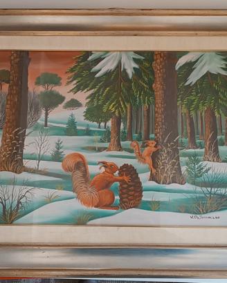 Quadro Naif Vito De Tommaso olio su tela 50x70