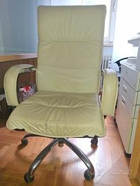 poltrona ufficio direzionale in vera pelle