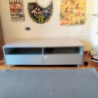 Mobile tv in legno color argento