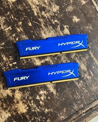 Kingston hyperX fury 8gb (2x4gb) DDR3 1600MHZ