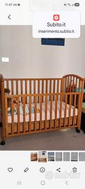 Lettino bimbi in legno con materasso 10 cm
