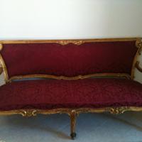 Divano + 2 poltrone stile Impero dorato