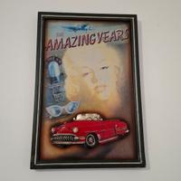 Quadro vintage 3D anni ’50 con auto cabrio 