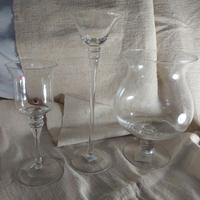 7 portacandele vetro soffiato traspar.varie misure