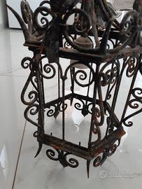 LAMPADARI LANTERNA RARIFerro battuto gotico pesant