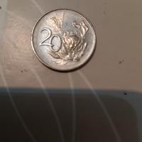 moneta sud africana 20 cent. 1965