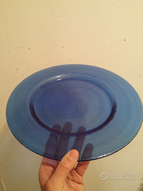 Sottopiatti in vetro colore blu