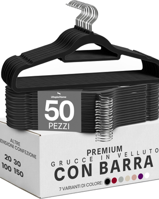 Utopia Home Grucce Velluto con barra cravatte 