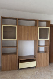 Parete attrezzata soggiorno in legno 220x230