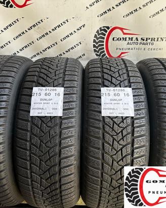 4 PNEUMATICI 215/60 R16 DUNLOP INVERNALI SEMINUOVE