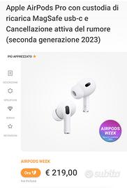 Airpods pro 2 2023 nuovi mai aperti.