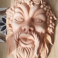 maschera terracotta Dio Bacco 