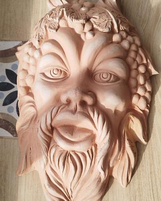 maschera terracotta Dio Bacco 