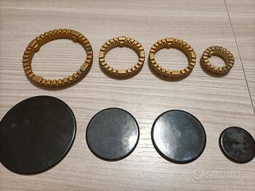 Kit 4 Spartifiamma in Ottone + Piattelli Neri