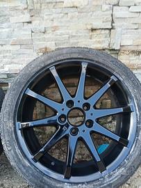 Set 4 Cerchi in Lega 17" Neri Lucidi + Pneumatici
