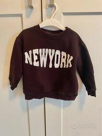Felpa Zara Baby New York marrone 18-24 mesi 92 cm