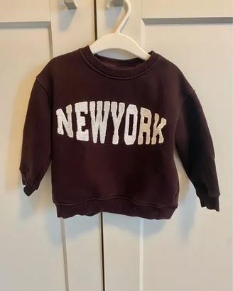 Felpa Zara Baby New York marrone 18-24 mesi 92 cm