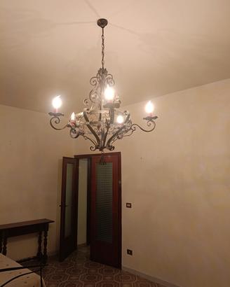 lampadario ferro battuto