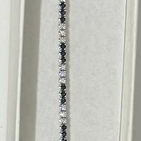 Tennis unisex in oro bianco con diamanti e zaffiri