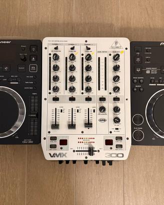 Coppia CDJ 350 Mixer VMX300