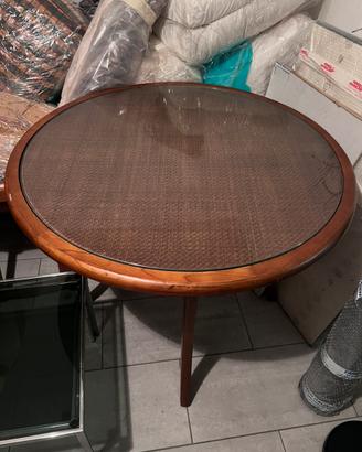 Tavolo tondo in Legno intrecciato