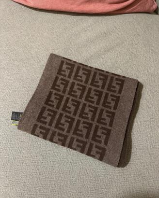 Sciarpa Fendi FF Zucca Marrone Lana Cashmere