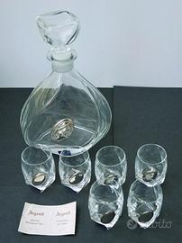 Set liquore in cristallo e argento 