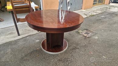 Tavolo rotondo in legno massello stile vintage – d