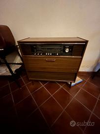 Radio Giradischi Vintage Anni 60 Mobile Legno
