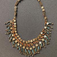 Collana egiziana d'epoca in stile Ori Castellani