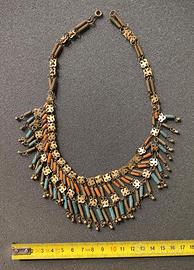 Collana egiziana d'epoca in stile Ori Castellani