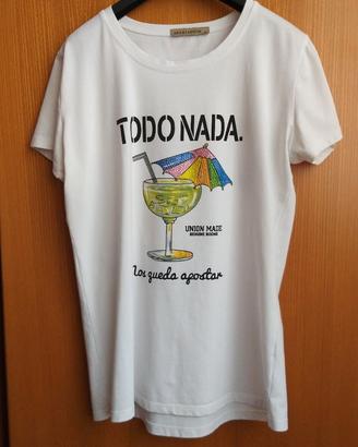 T-shirt stampa cocktail bianca