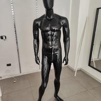 MANICHINO UOMO INTERO NERO LUCIDO  VETRINA NEGOZIO