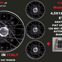 Cerchi RAY NERI 4,5x 12 4x190 fiat 500 l f r