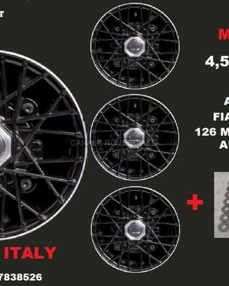 Cerchi RAY NERI 4,5x 12 4x190 fiat 500 l f r