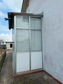 Veranda in alluminio, anodizzato porta  finestra