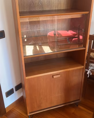 vetrinetta vintage in teak anni '70