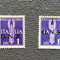 Francobolli lire 1 violetto  anno 1944