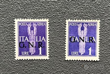 Francobolli lire 1 violetto  anno 1944