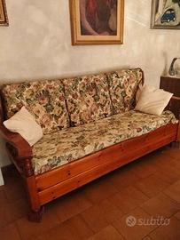 Divano 3 posti in legno massello stile rustico