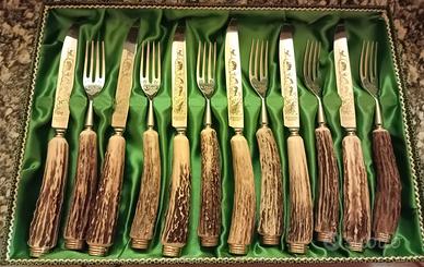 SET POSATE E SET GRIGLIA VINTAGE CORNA CERVO