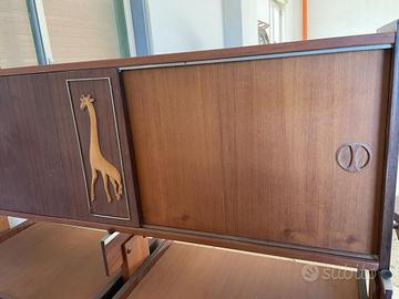 Buffet credenza vintage in palissandro, anni '50