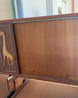 Buffet credenza vintage in palissandro, anni '50